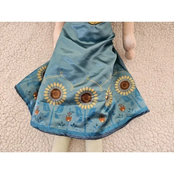 Disney's Princess Anna 29" Plush Stuffed Doll Frozen Fever Sunflower Dress - Picture 4 of 9